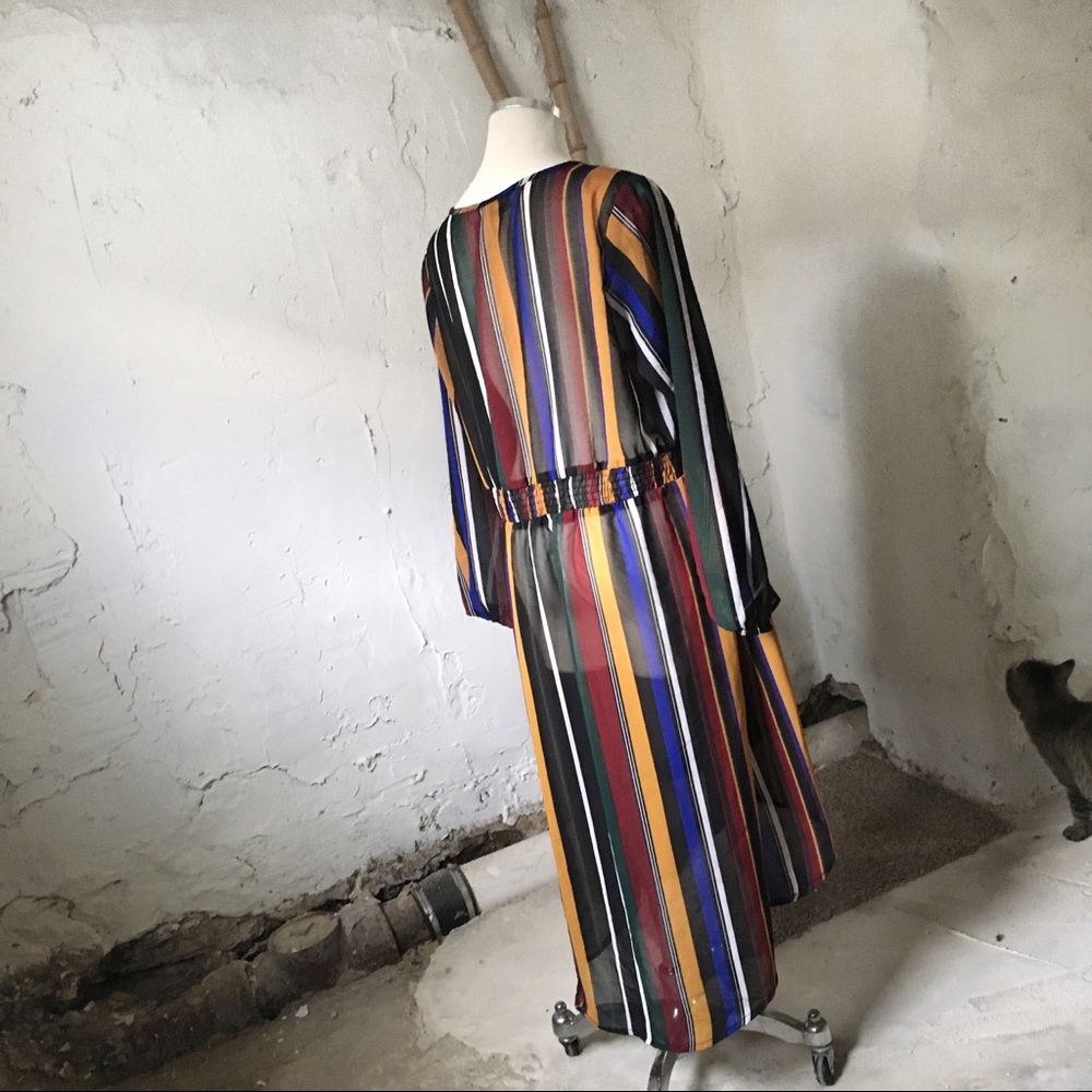 Sheer Flowy Striped Duster (Vintage Style) - Picture 2 of 4